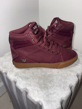 NEW Supra Aluminum Wine Gum High-Top Skateboarding Sneaker Shoes Sz 5.5